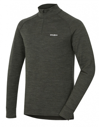 Pánská merino mikina Aron Zip M khaki - M