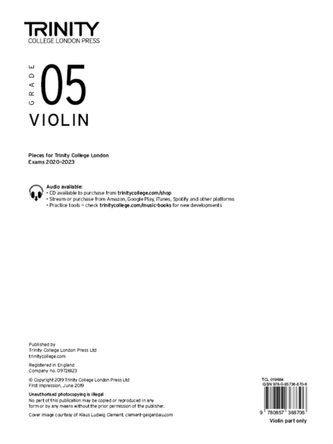 Trinity College London Violin Exam Pieces 2020-2023: Grade 5 (part only)