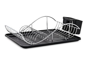 Odkapávač nádobí chrom s podnosem 47,5x29x14,5cm černá MEYERHOFF