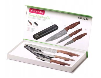 Nože sada 3ks a magnetická lišta  KAMILLE GRANIT