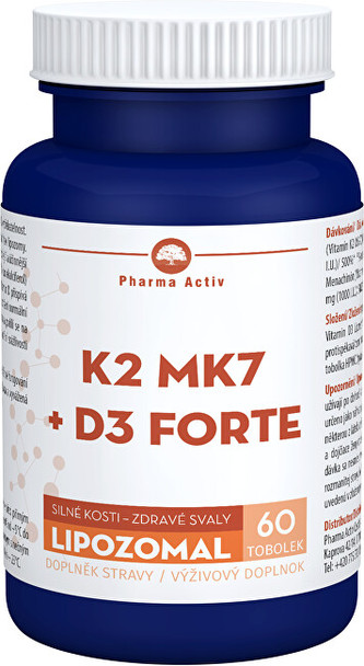 Pharma Activ Lipozomální K2 MK7 + D3 Forte 60 tobolek