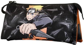 Trojitý penál na tužky Naruto: Shippuden Kunai (23 x 11 x 7 cm)