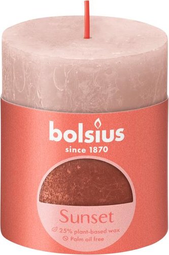 SVÍČKA RUSTIK 80/68 RŮŽOVÁ/JANTÁROVÁ