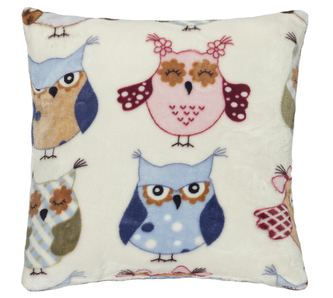 Polštářek Mazlík - dětský motiv - sovičky barevné - 38x38cm