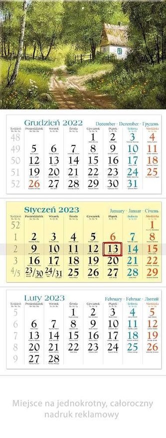 Kalendarz 2023 Trójdzielny Malarstwo