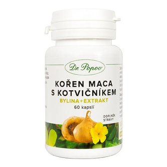 Kořen Maca s Kotvičníkem , 60 kapslí Dr. Popov