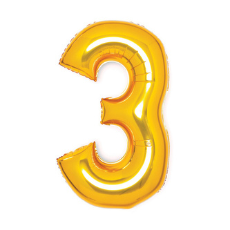 Foliová číslice - zlatá 3 - 66 cm
