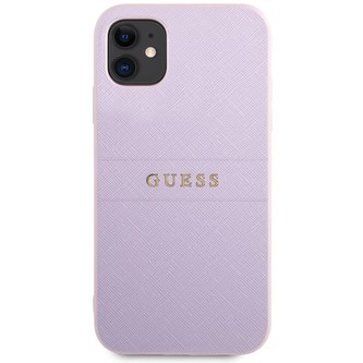 Guess PU Leather Saffiano kryt iPhone 11 fialový