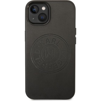 Karl Lagerfeld PU Leather Perforated Logo kryt iPhone 14 Plus černý