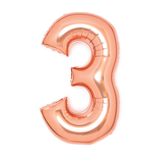 Foliová číslice - rose gold 3 - 66 cm