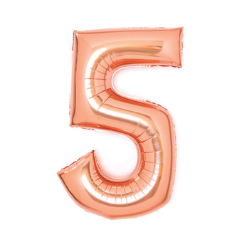 Foliová číslice - rose gold 5 - 66 cm