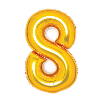 Foliová číslice - zlatá 8 - 66 cm