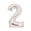 Foliová číslice - stříbrná 2 - 66 cm