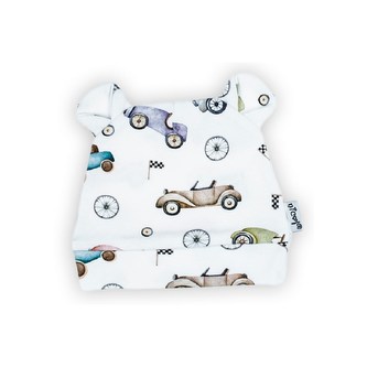 Kojenecká bavlněná čepička Nicol Races - velikost 68 (4-6m)