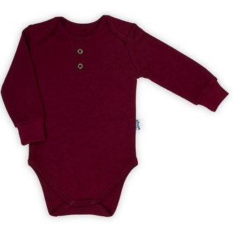 Kojenecké body s dlouhým rukávem Nicol Races bordó - velikost 80 (9-12m)