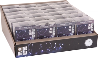 Světelný řetěz 100 cm s časovačem, 20 LED studené bílé světlo Světelný řetěz 100 cm s časovačem, 20 LED studené bílé světlo