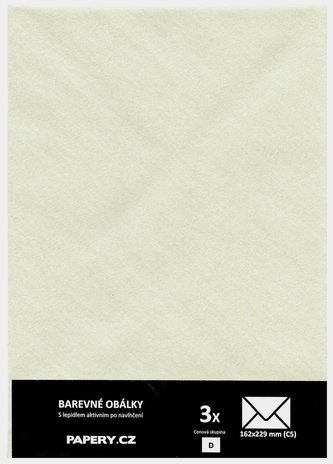 barevná obálka 162X229 BÍLÁ ÚSTŘICOVÁ METALICKÁ, 3 kusy, 100 gm2, olizová