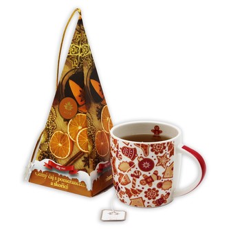 ARÔME Čaj v pyramidě, černý s pomerančem a skořicí, Pomeranč