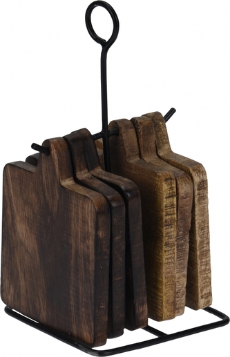 Dřevěná prkénka na kovovém stojanu