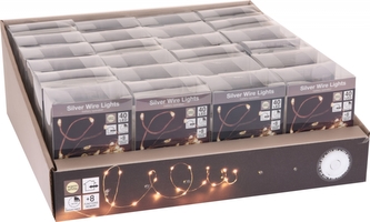 Světelný řetěz 200 cm s časovačem, 40 LED teplné bílé světlo Světelný řetěz 200 cm s časovačem, 40 LED teplné bílé světlo