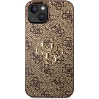 Guess PU 4G Metal Logo kryt iPhone 14 Plus hnědý