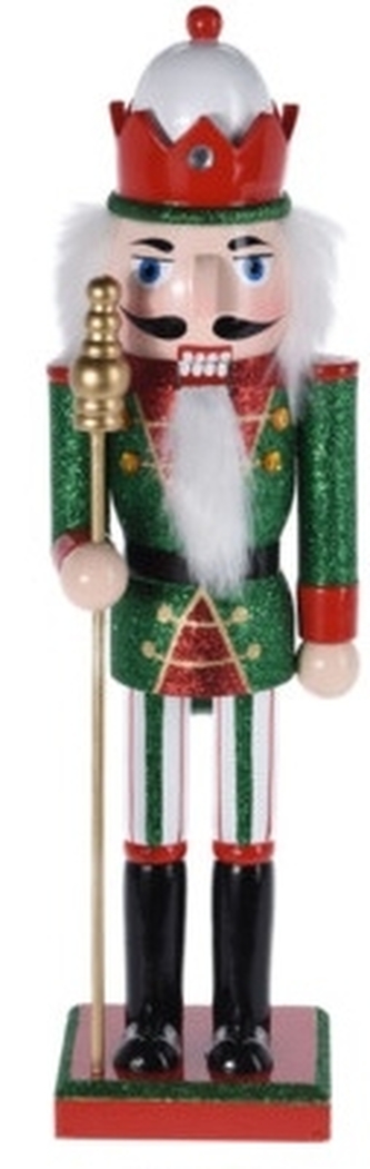 Dřevěný louskáček 36x9x9,5 cm zelený A