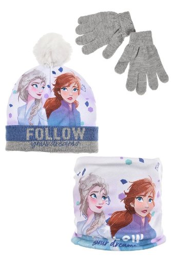 SOUPRAVA  ČEPICE, NÁKRČNÍK A RUKAVICE FROZEN - velikost 52