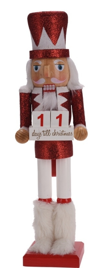 Dřevěný louskáček Voják červený 38 cm