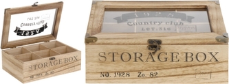 Dřevěný box na čaj Country club