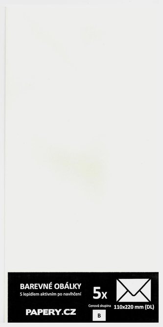barevná obálka 110x220 SLONOVÁ, 5 kusů, 100 gm2, olizová