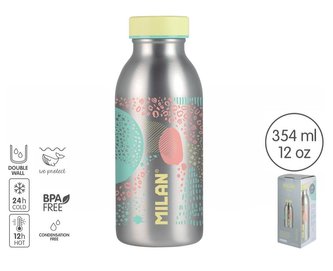 Butelka termiczna 354ml Silver Żółta MILAN