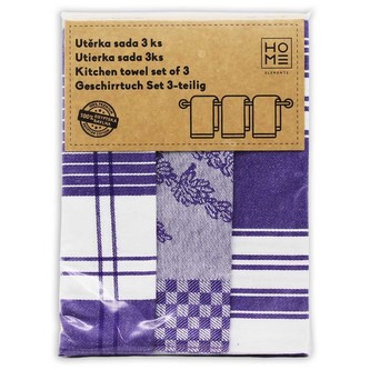HOME ELEMENTS Set utěrek z egyptské bavlny 50*70 cm, 3 ks, Levandule