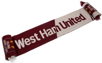 Pletená fan šála West Ham United FC: vzor VT (132 x 19 cm)