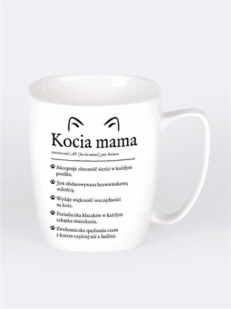 Kubek ceramiczny biały Kocia mama