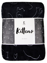 Deka z mikrovlákna KITTENS černá 150x200 cm Essex