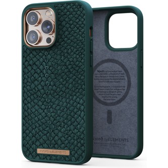 NJORD Salmon Leather Magsafe Case iPhone 14 Pro Max (6.7), Green
