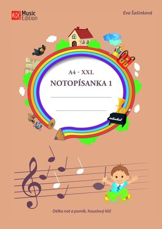 Notopísanka 1 A4 XXL - Délka not a pomlk, houslový klíč