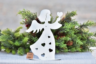 Svícen anděl bílý 27,5 cm