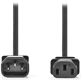 NEDIS napájecí prodlužovací kabel/ konektor IEC-320-C14/ konektor IEC-320-C13/ černý/ 3m