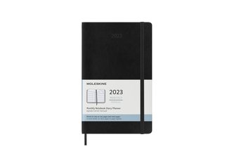 Moleskine Měsíční diář 2023 měkký černý L