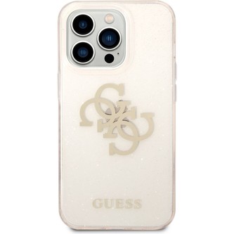 Guess TPU Big 4G Full Glitter kryt iPhone 14 Pro Max zlatý