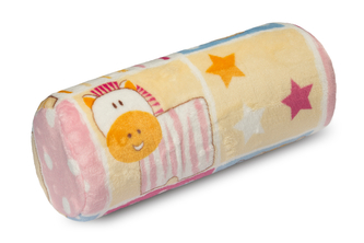 Válec Micro - dětský motiv - růžový patchwork - průměr 15 x 35 cm