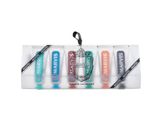 Marvis Flavour Collection zubní pasta Amarelli Licorice 25 ml + zubní pasta Ginger Mint 25 ml + zubní pasta Classic Strong Mint 25 ml + zubní pasta Cinnamon Mint 25 ml + zubní pasta Aquatic Mint 25 ml + zubní pasta Anise Mint 25 ml