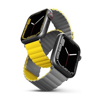 UNIQ Revix oboustranný řemínek pro Apple Watch 45/44/42mm Lemon (žlutý/šedý)