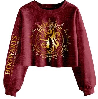 Dámská croptop mikina Harry Potter: Nebelvírské souhvězdí (S) vínová