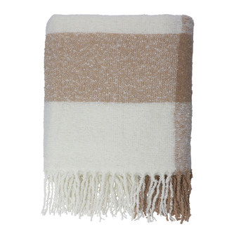 Mikrovláknová deka-pléd ALLORA smetanová 130x170 cm Homla