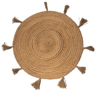 Koberec z juty LOMO přířodní barva průměr 80 cm Homla