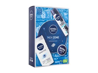 Nivea Men sprchový gel Men Sensitive 250 ml + antiperspirant Men Black & White Invisible Fresh 150 ml + univerzální krém Men Creme 30 ml