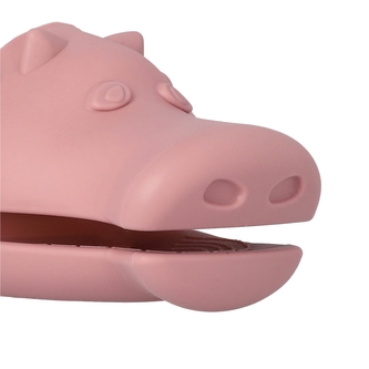 Stylová silkonová chňapka EASY BAKE růžová 12x10 cm Homla