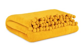 Mikrovláknová deka s kuličkami HJO mustard/hořčicová 150x200 cm Homla